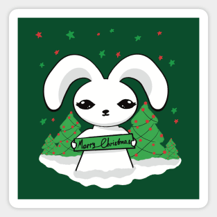 Christmas tree & rabbit Magnet